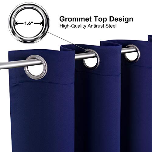 ChrisDowa Grommet Blackout Curtains for Bedroom and Living Room - 2 Panels Set Thermal Insulated Room Darkening Curtains (Dark Grey, 42 x 63 Inch)