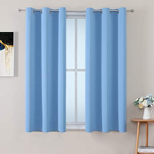 ChrisDowa Grommet Blackout Curtains for Bedroom and Living Room - 2 Panels Set Thermal Insulated Room Darkening Curtains (Dark Grey, 42 x 63 Inch)
