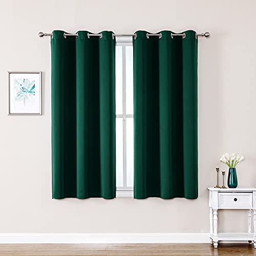 ChrisDowa Grommet Blackout Curtains for Bedroom and Living Room - 2 Panels Set Thermal Insulated Room Darkening Curtains (Dark Grey, 42 x 63 Inch)