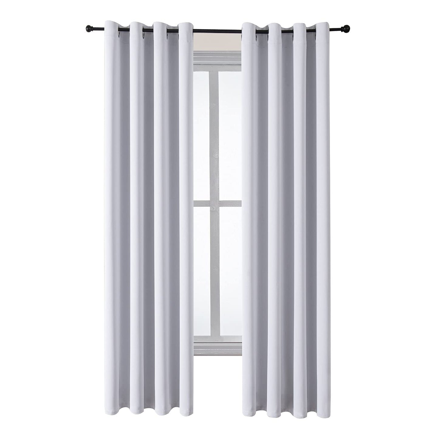 ChrisDowa Grommet Blackout Curtains for Bedroom and Living Room - 2 Panels Set Thermal Insulated Room Darkening Curtains (Dark Grey, 42 x 63 Inch)