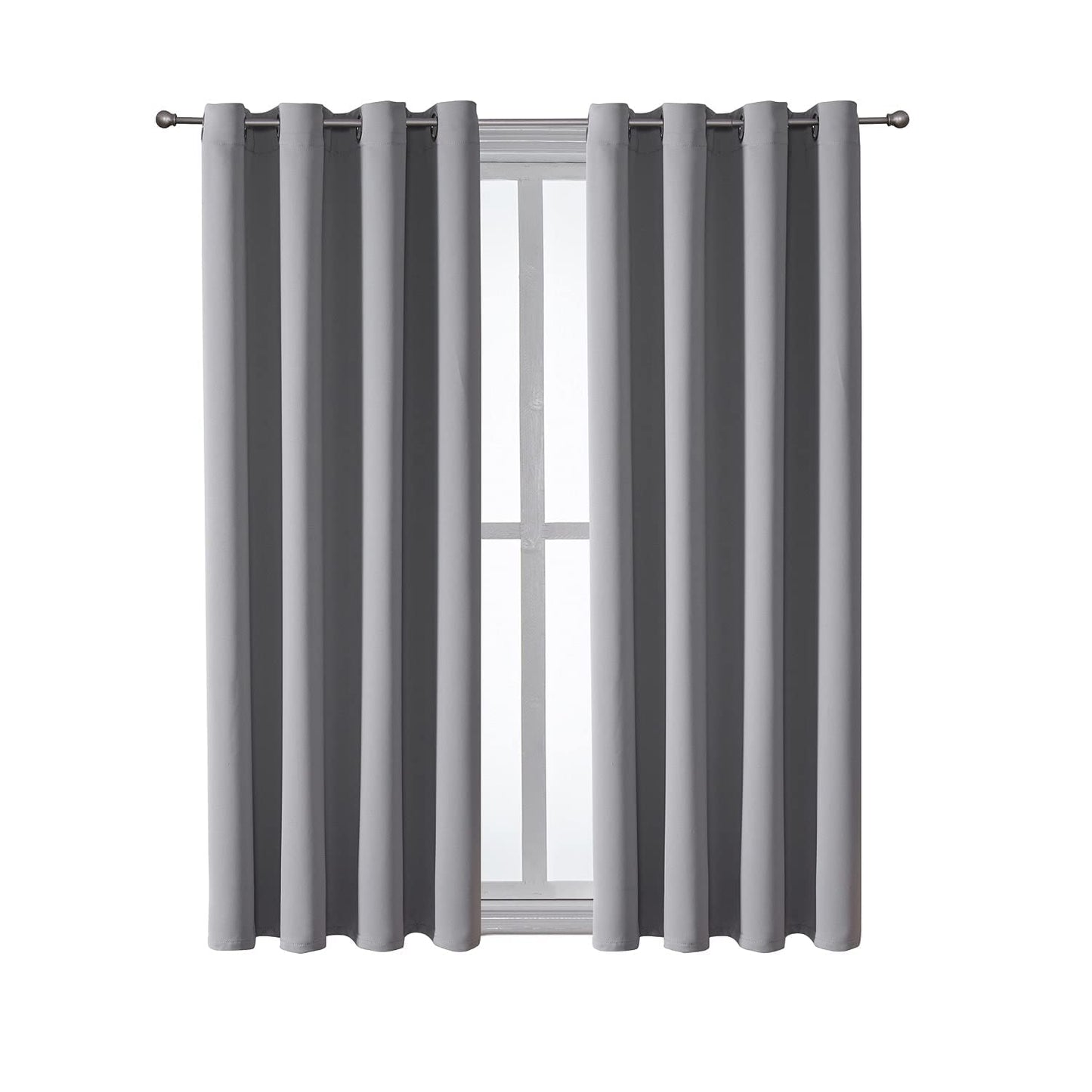 ChrisDowa Grommet Blackout Curtains for Bedroom and Living Room - 2 Panels Set Thermal Insulated Room Darkening Curtains (Dark Grey, 42 x 63 Inch)