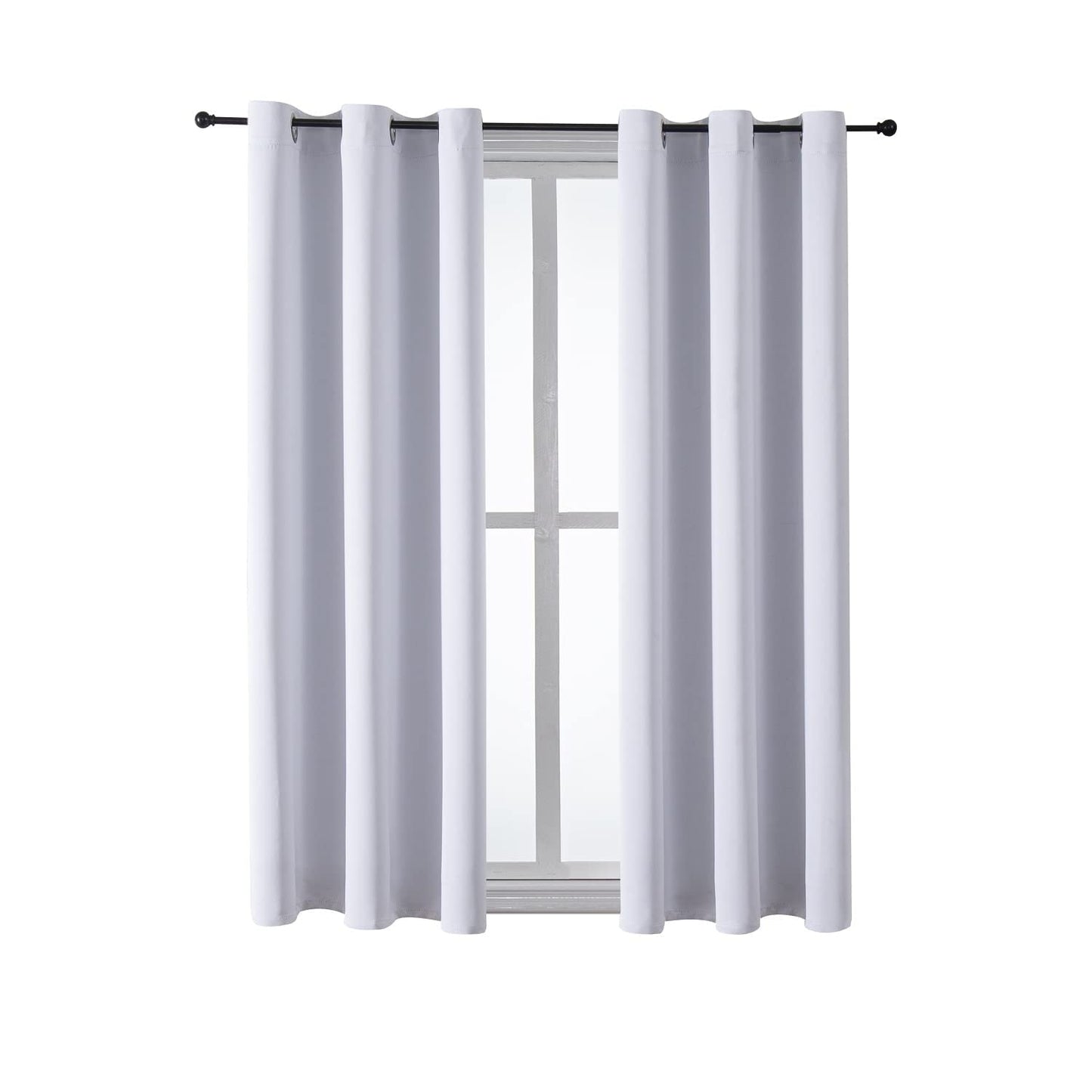 ChrisDowa Grommet Blackout Curtains for Bedroom and Living Room - 2 Panels Set Thermal Insulated Room Darkening Curtains (Dark Grey, 42 x 63 Inch)