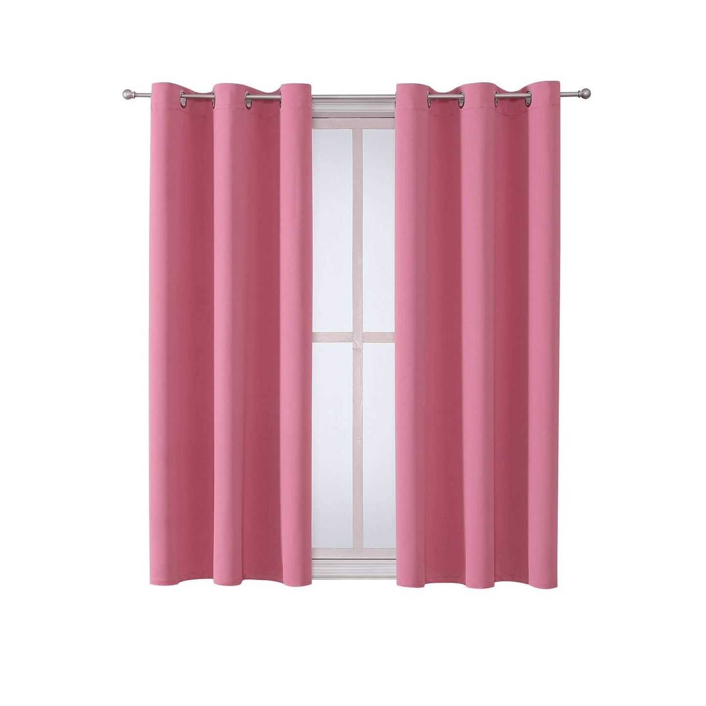 ChrisDowa Grommet Blackout Curtains for Bedroom and Living Room - 2 Panels Set Thermal Insulated Room Darkening Curtains (Dark Grey, 42 x 63 Inch)