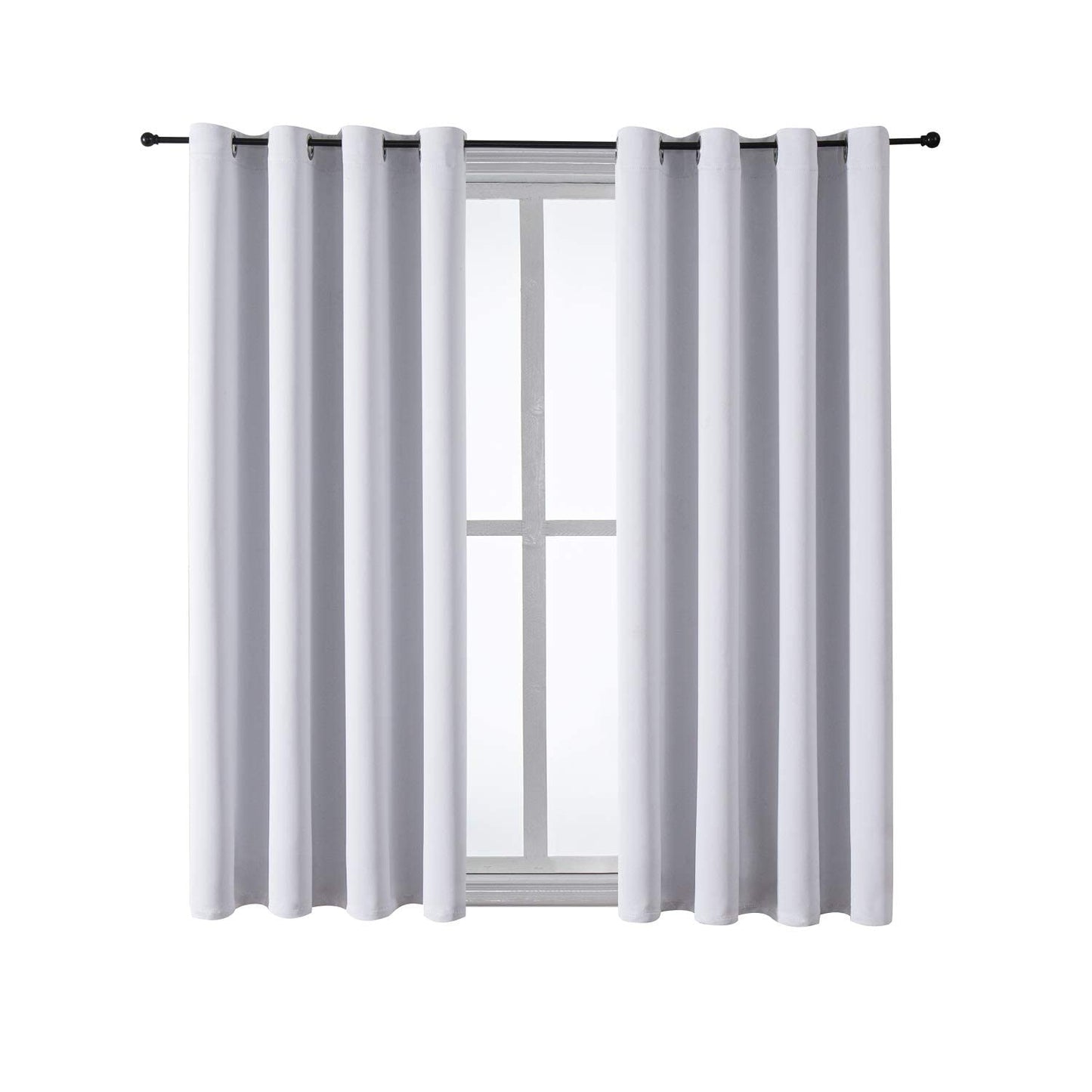 ChrisDowa Grommet Blackout Curtains for Bedroom and Living Room - 2 Panels Set Thermal Insulated Room Darkening Curtains (Dark Grey, 42 x 63 Inch)