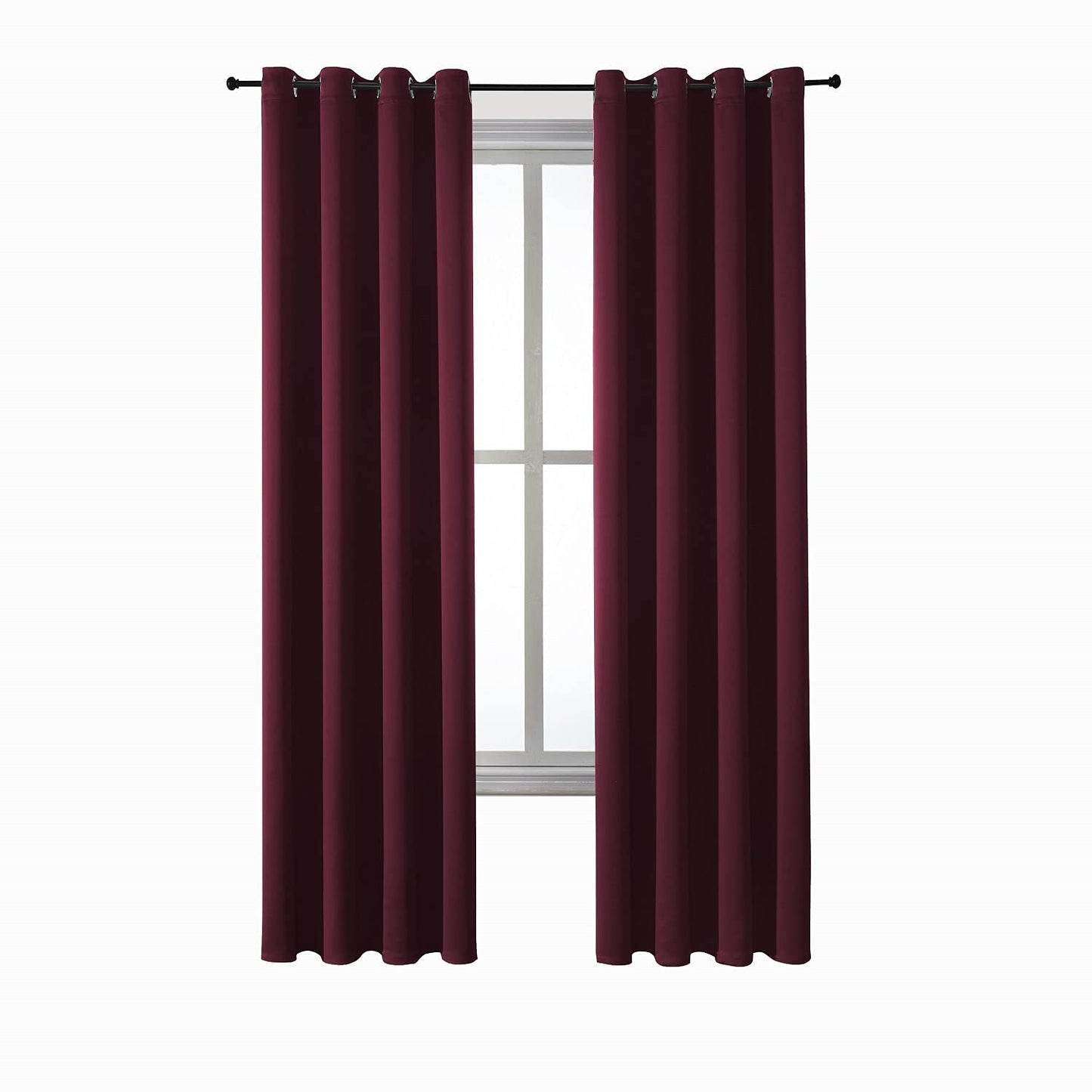 ChrisDowa Grommet Blackout Curtains for Bedroom and Living Room - 2 Panels Set Thermal Insulated Room Darkening Curtains (Dark Grey, 42 x 63 Inch)