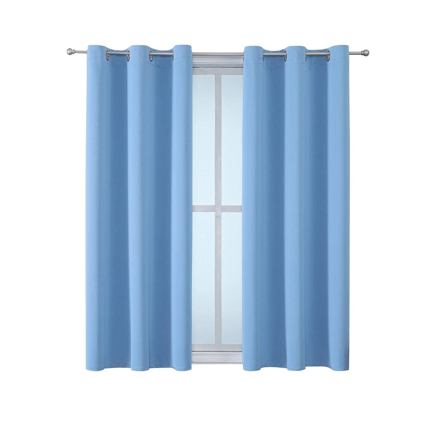 ChrisDowa Grommet Blackout Curtains for Bedroom and Living Room - 2 Panels Set Thermal Insulated Room Darkening Curtains (Dark Grey, 42 x 63 Inch)