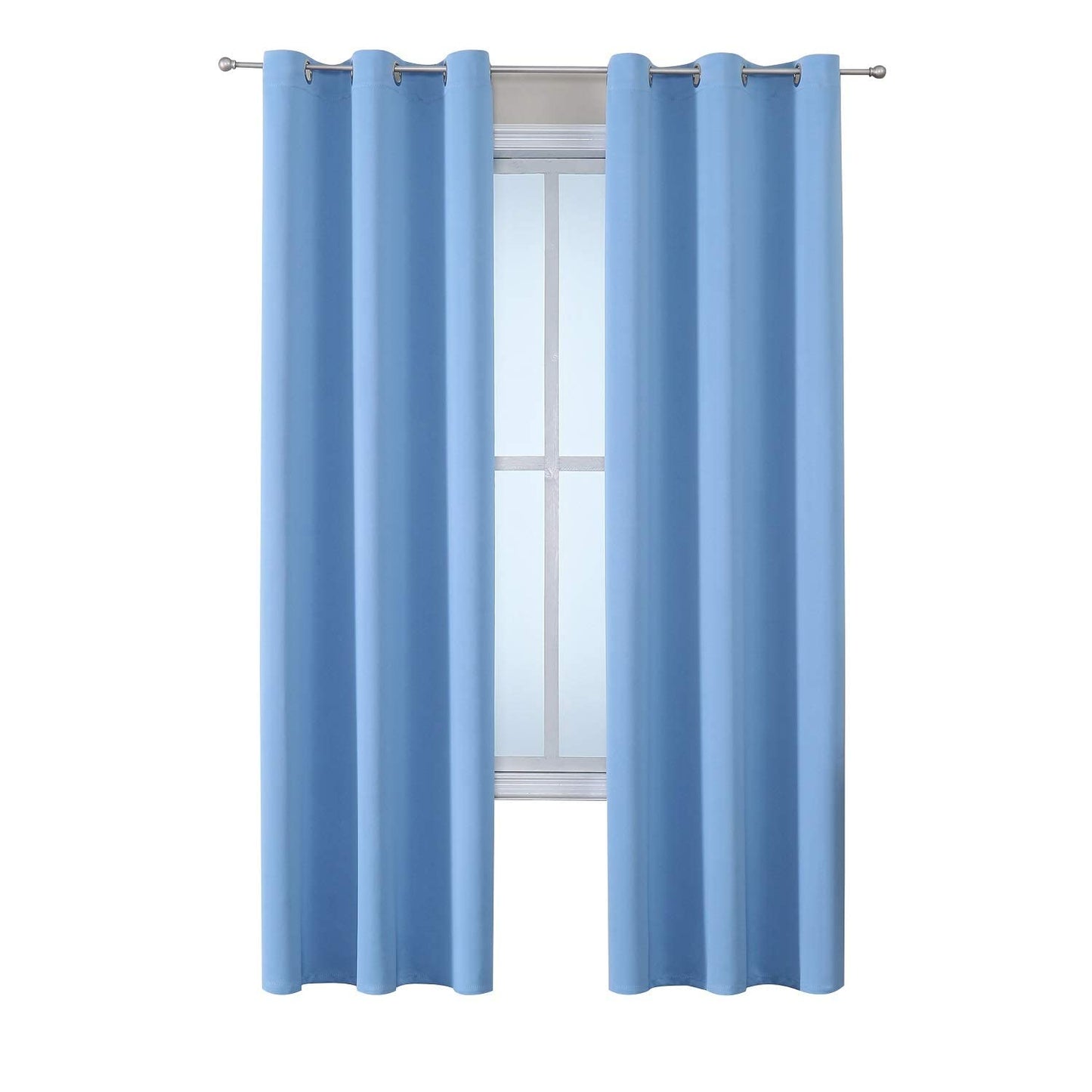 ChrisDowa Grommet Blackout Curtains for Bedroom and Living Room - 2 Panels Set Thermal Insulated Room Darkening Curtains (Dark Grey, 42 x 63 Inch)