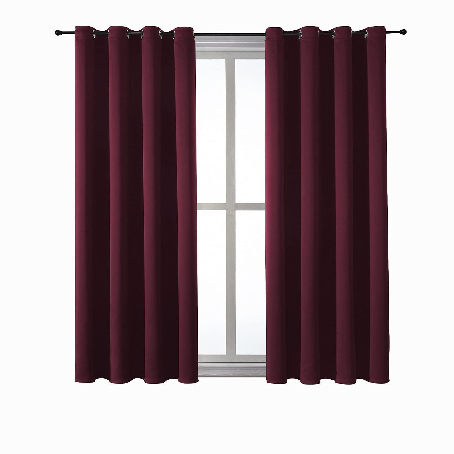ChrisDowa Grommet Blackout Curtains for Bedroom and Living Room - 2 Panels Set Thermal Insulated Room Darkening Curtains (Dark Grey, 42 x 63 Inch)