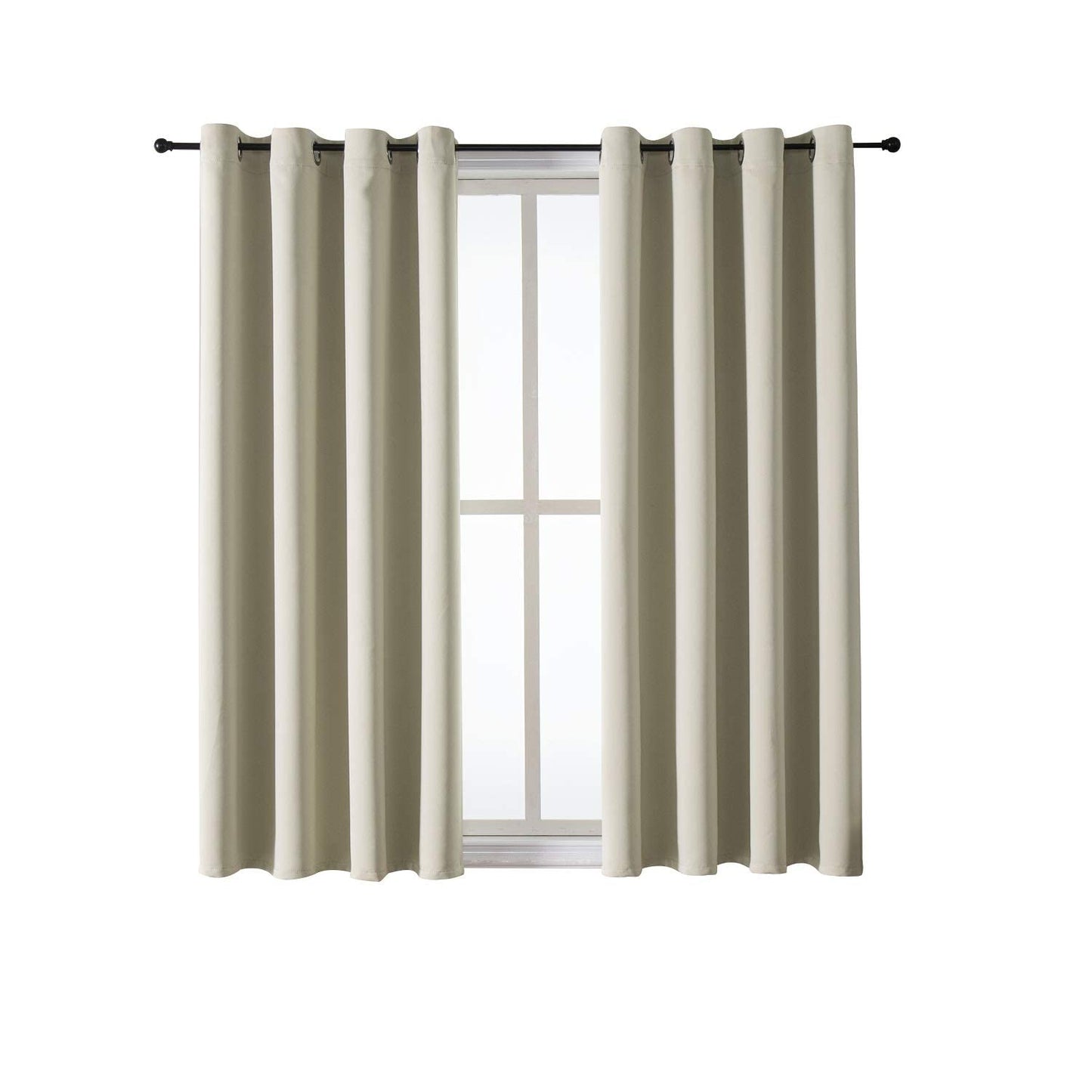 ChrisDowa Grommet Blackout Curtains for Bedroom and Living Room - 2 Panels Set Thermal Insulated Room Darkening Curtains (Dark Grey, 42 x 63 Inch)