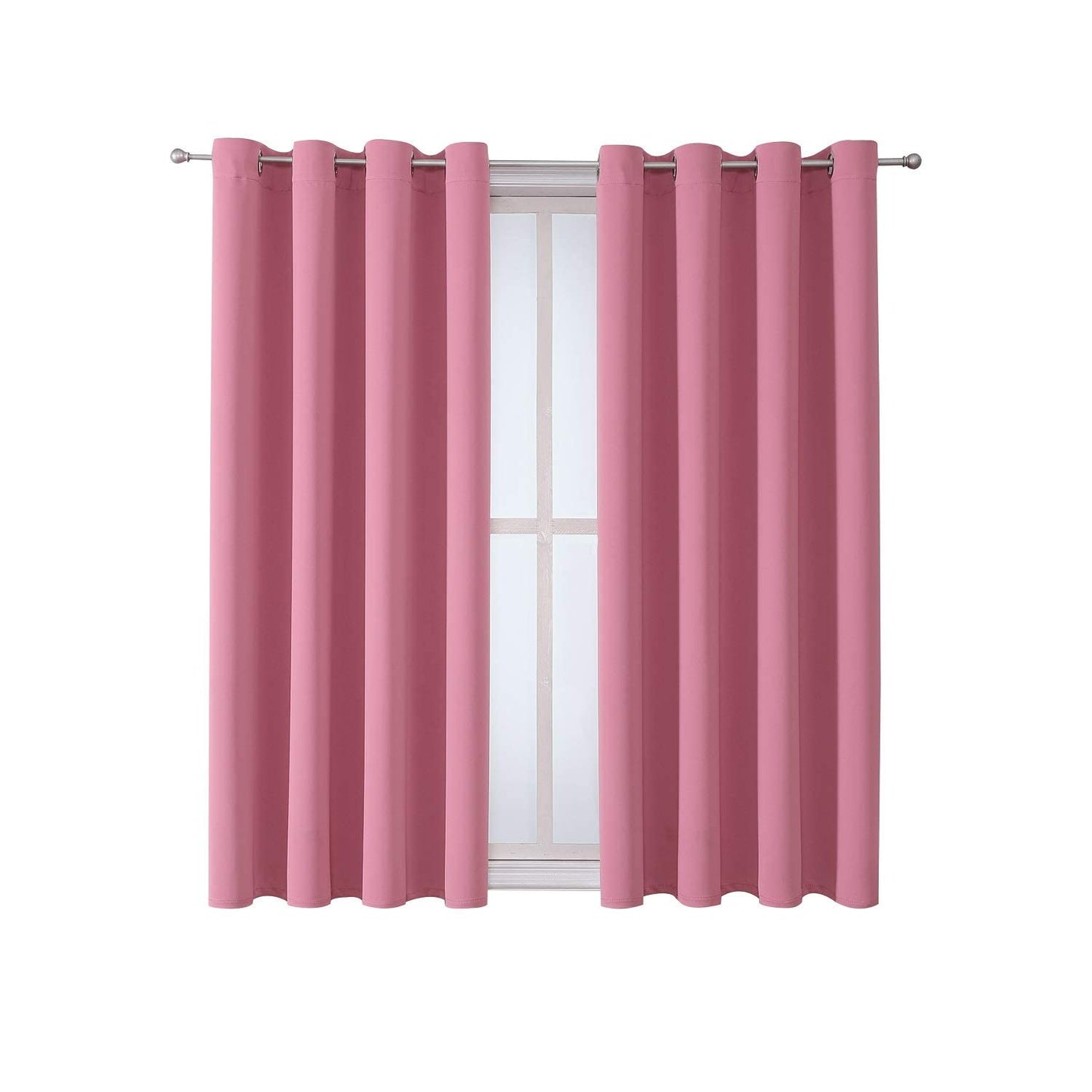 ChrisDowa Grommet Blackout Curtains for Bedroom and Living Room - 2 Panels Set Thermal Insulated Room Darkening Curtains (Dark Grey, 42 x 63 Inch)