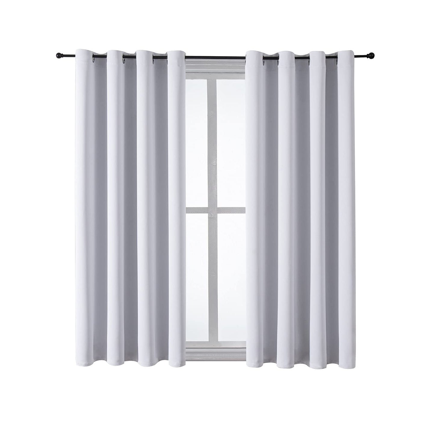 ChrisDowa Grommet Blackout Curtains for Bedroom and Living Room - 2 Panels Set Thermal Insulated Room Darkening Curtains (Dark Grey, 42 x 63 Inch)