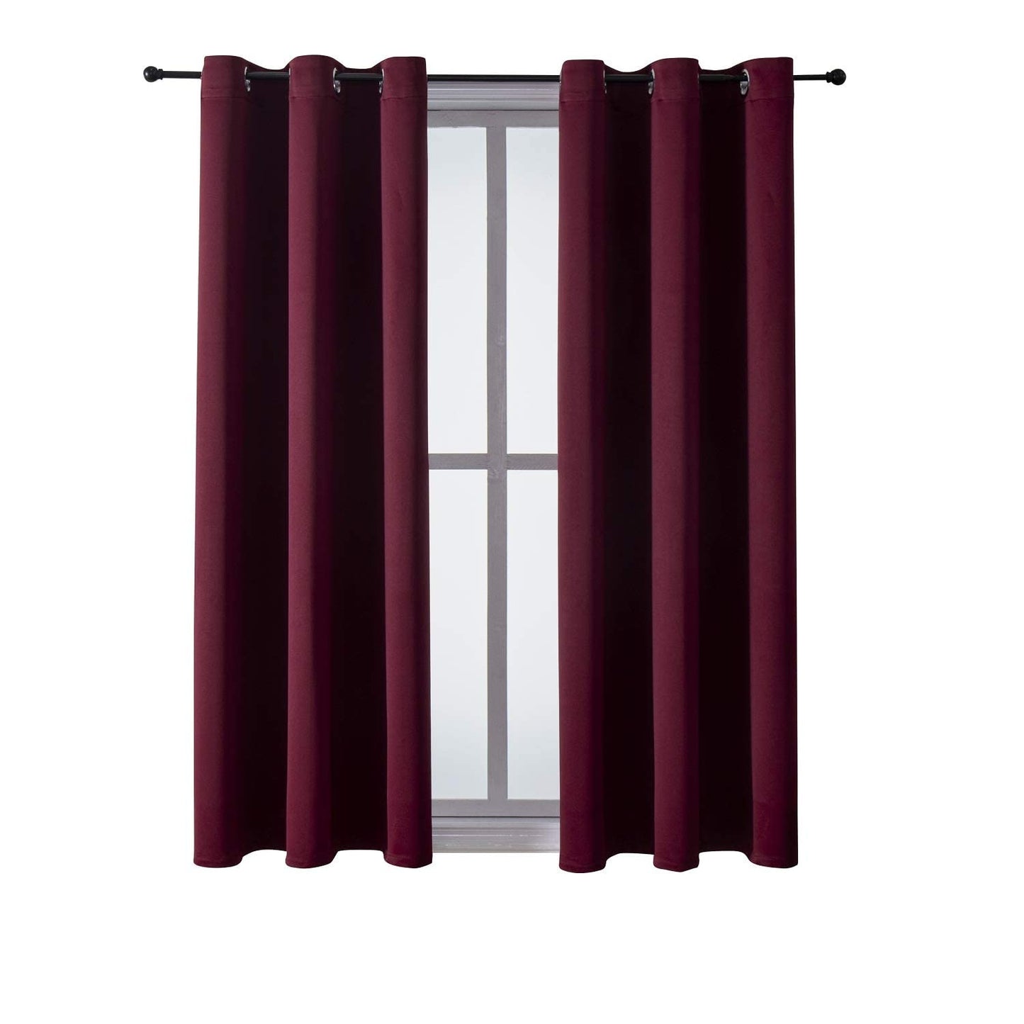 ChrisDowa Grommet Blackout Curtains for Bedroom and Living Room - 2 Panels Set Thermal Insulated Room Darkening Curtains (Dark Grey, 42 x 63 Inch)