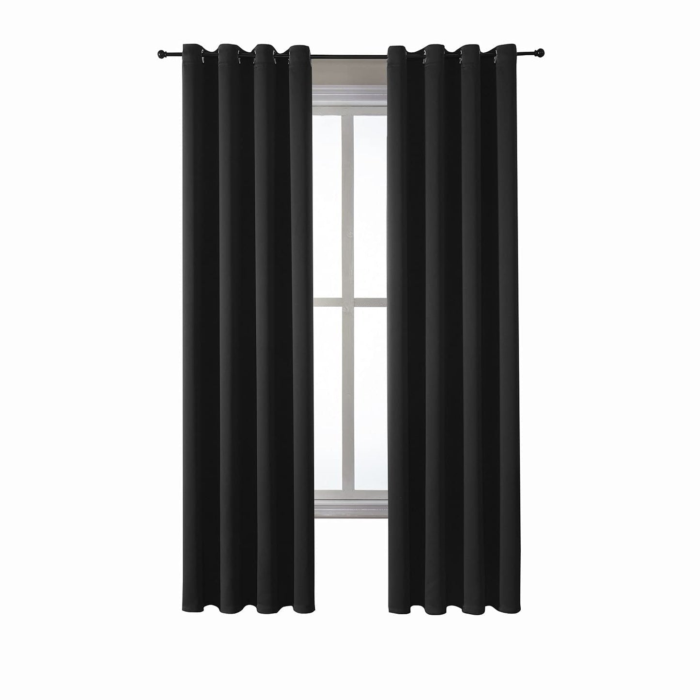 ChrisDowa Grommet Blackout Curtains for Bedroom and Living Room - 2 Panels Set Thermal Insulated Room Darkening Curtains (Dark Grey, 42 x 63 Inch)