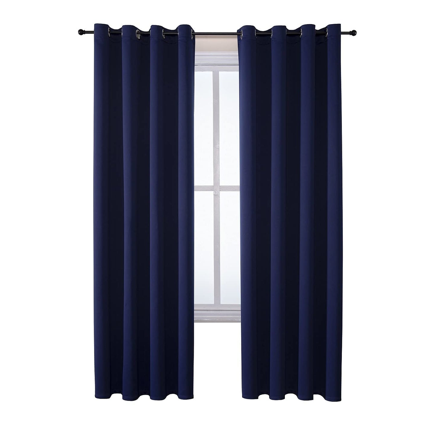 ChrisDowa Grommet Blackout Curtains for Bedroom and Living Room - 2 Panels Set Thermal Insulated Room Darkening Curtains (Dark Grey, 42 x 63 Inch)