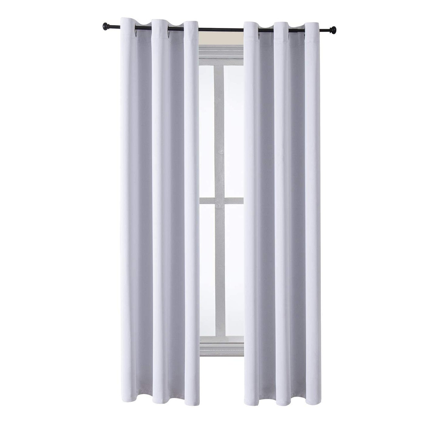 ChrisDowa Grommet Blackout Curtains for Bedroom and Living Room - 2 Panels Set Thermal Insulated Room Darkening Curtains (Dark Grey, 42 x 63 Inch)