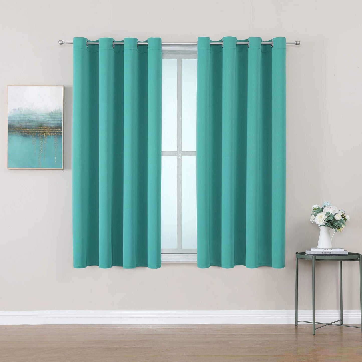 ChrisDowa Grommet Blackout Curtains for Bedroom and Living Room - 2 Panels Set Thermal Insulated Room Darkening Curtains (Dark Grey, 42 x 63 Inch)