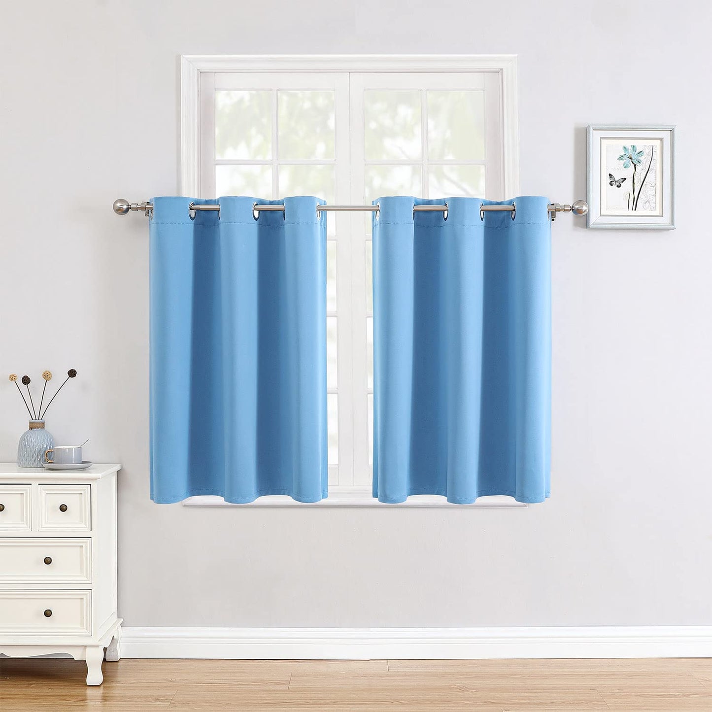 ChrisDowa Grommet Blackout Curtains for Bedroom and Living Room - 2 Panels Set Thermal Insulated Room Darkening Curtains (Dark Grey, 42 x 63 Inch)