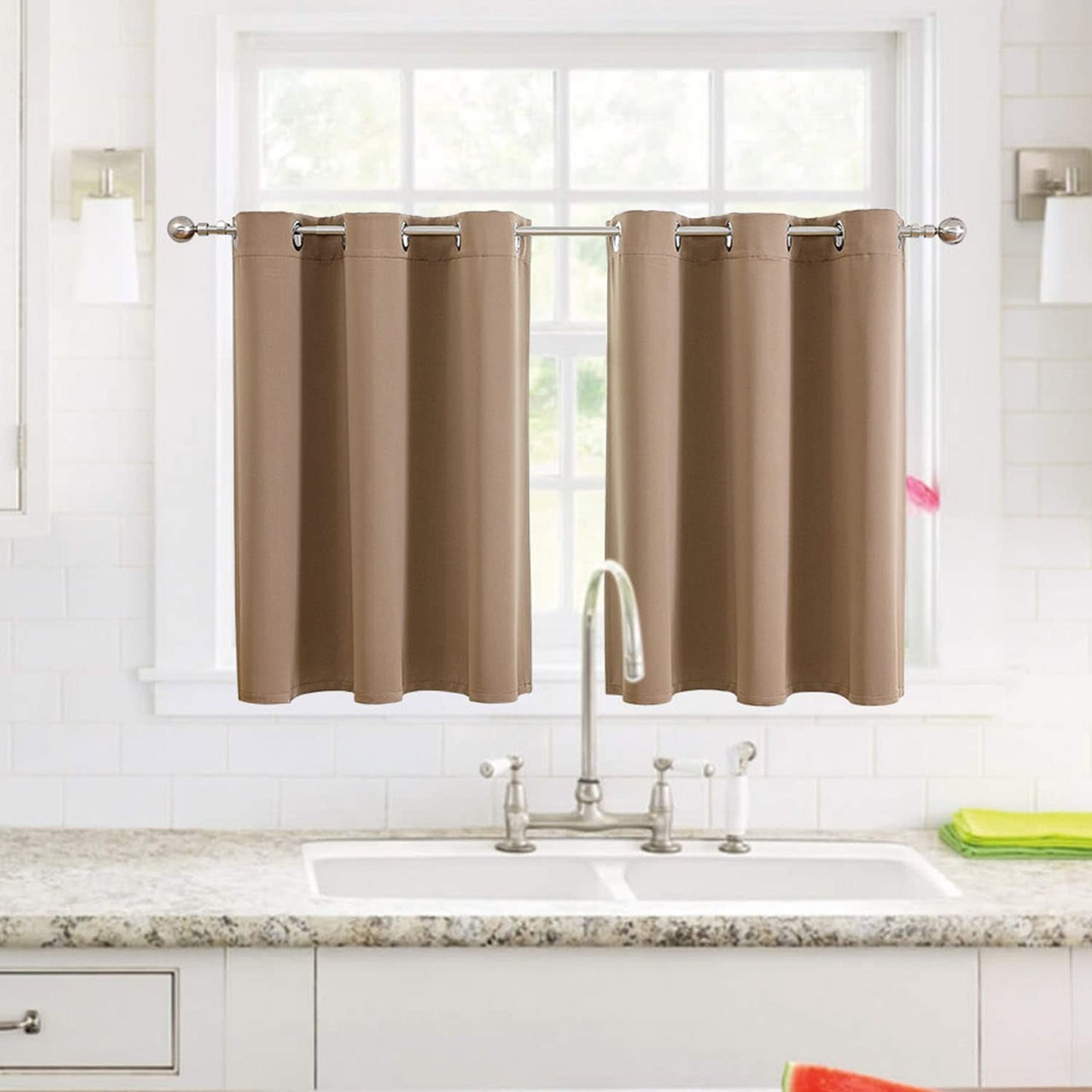 ChrisDowa Grommet Blackout Curtains for Bedroom and Living Room - 2 Panels Set Thermal Insulated Room Darkening Curtains (Dark Grey, 42 x 63 Inch)