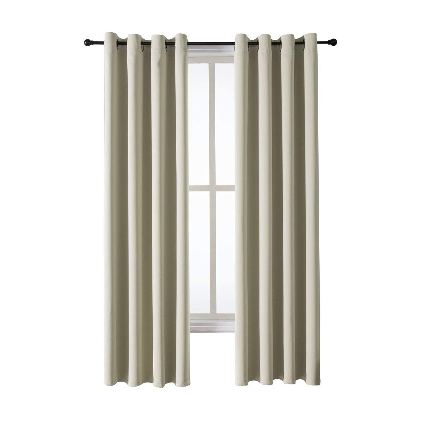 ChrisDowa Grommet Blackout Curtains for Bedroom and Living Room - 2 Panels Set Thermal Insulated Room Darkening Curtains (Dark Grey, 42 x 63 Inch)
