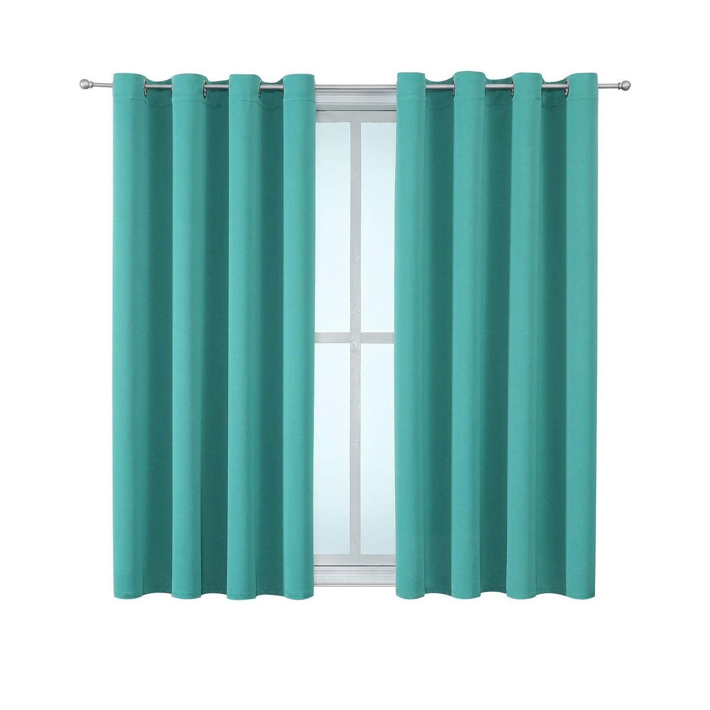 ChrisDowa Grommet Blackout Curtains for Bedroom and Living Room - 2 Panels Set Thermal Insulated Room Darkening Curtains (Dark Grey, 42 x 63 Inch)