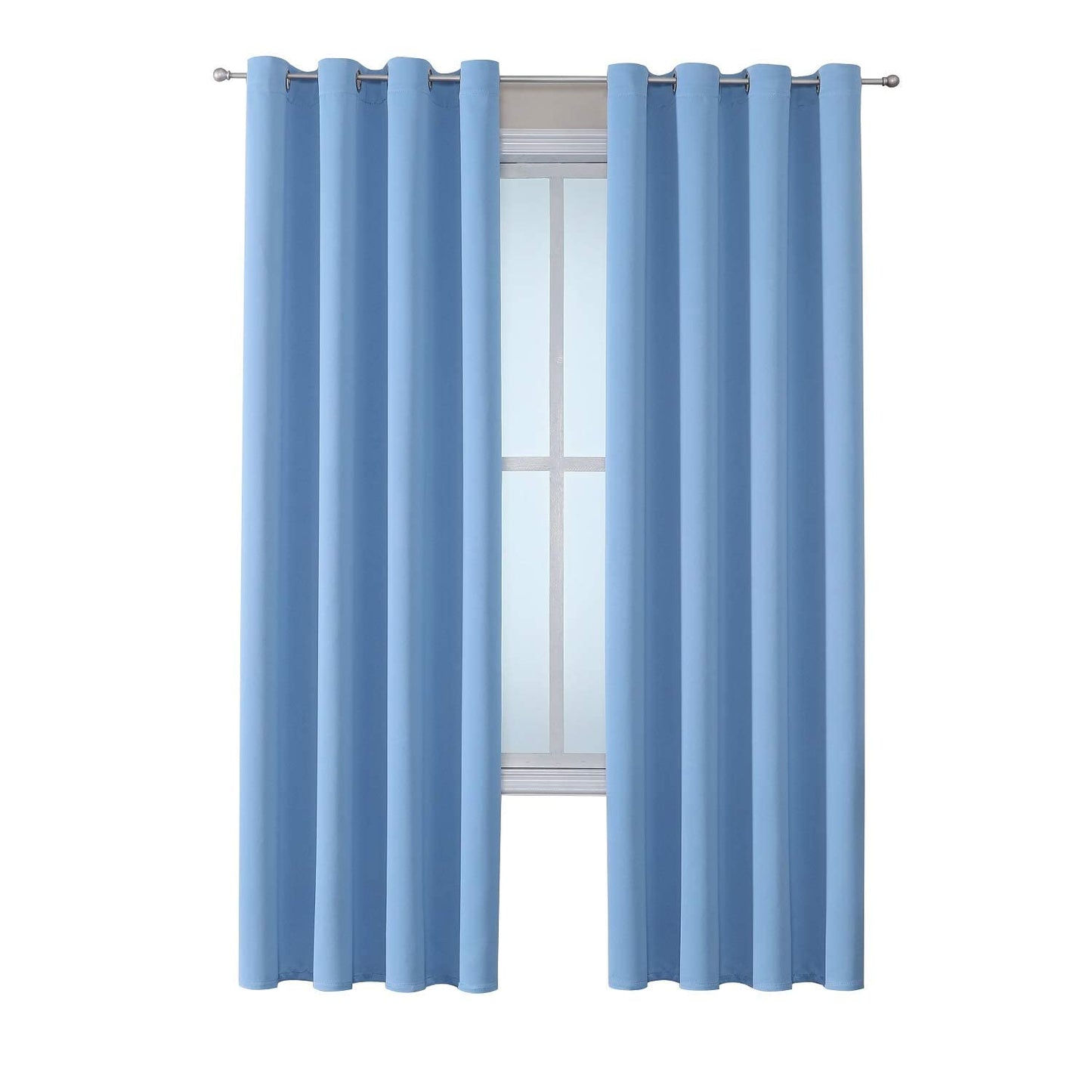 ChrisDowa Grommet Blackout Curtains for Bedroom and Living Room - 2 Panels Set Thermal Insulated Room Darkening Curtains (Dark Grey, 42 x 63 Inch)