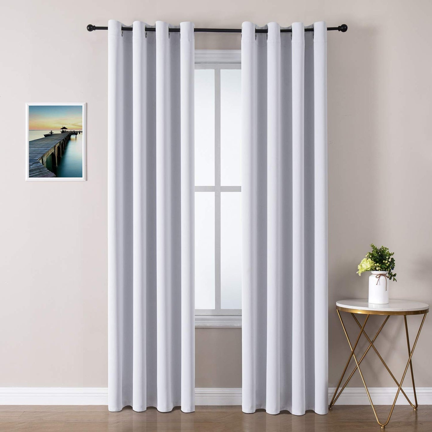 ChrisDowa Grommet Blackout Curtains for Bedroom and Living Room - 2 Panels Set Thermal Insulated Room Darkening Curtains (Dark Grey, 42 x 63 Inch)