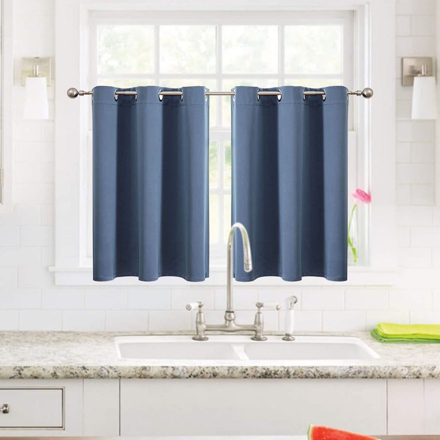 ChrisDowa Grommet Blackout Curtains for Bedroom and Living Room - 2 Panels Set Thermal Insulated Room Darkening Curtains (Dark Grey, 42 x 63 Inch)