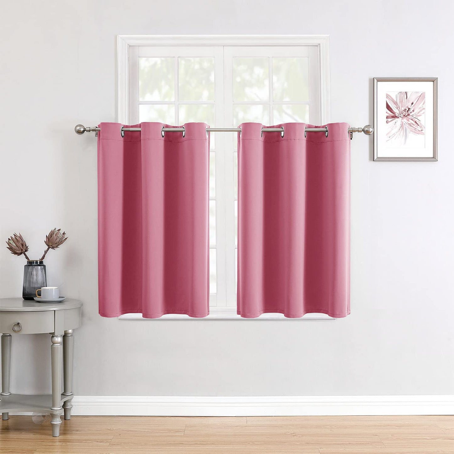 ChrisDowa Grommet Blackout Curtains for Bedroom and Living Room - 2 Panels Set Thermal Insulated Room Darkening Curtains (Dark Grey, 42 x 63 Inch)