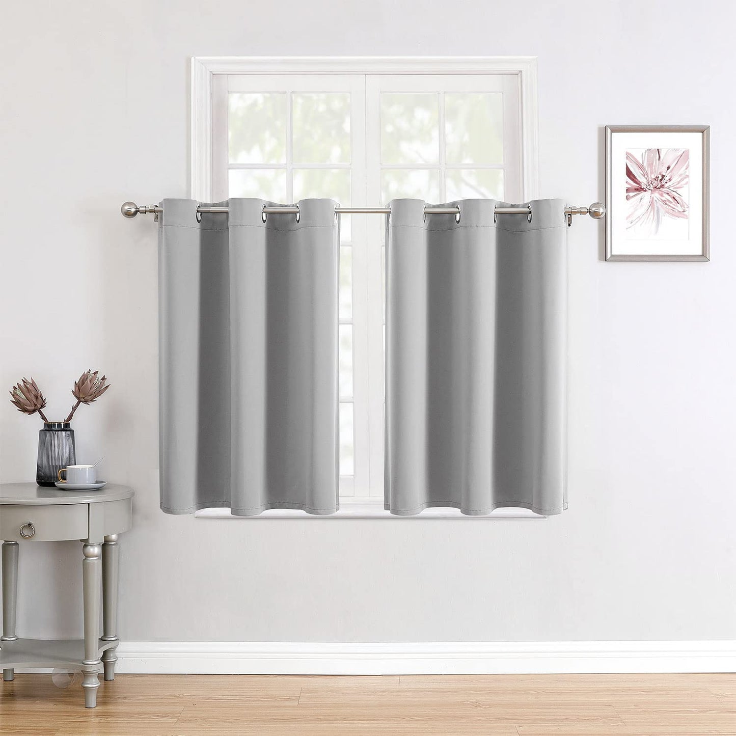 ChrisDowa Grommet Blackout Curtains for Bedroom and Living Room - 2 Panels Set Thermal Insulated Room Darkening Curtains (Dark Grey, 42 x 63 Inch)