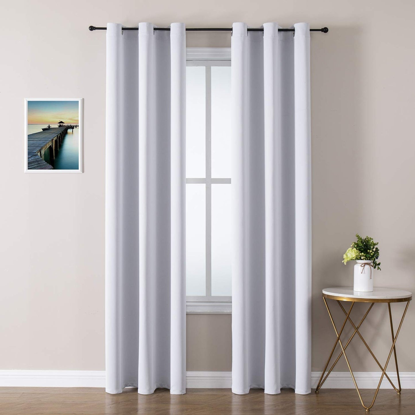 ChrisDowa Grommet Blackout Curtains for Bedroom and Living Room - 2 Panels Set Thermal Insulated Room Darkening Curtains (Dark Grey, 42 x 63 Inch)