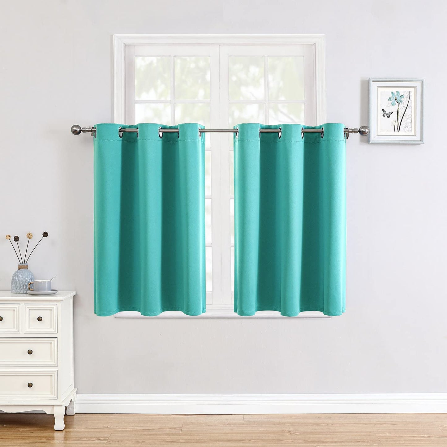 ChrisDowa Grommet Blackout Curtains for Bedroom and Living Room - 2 Panels Set Thermal Insulated Room Darkening Curtains (Dark Grey, 42 x 63 Inch)