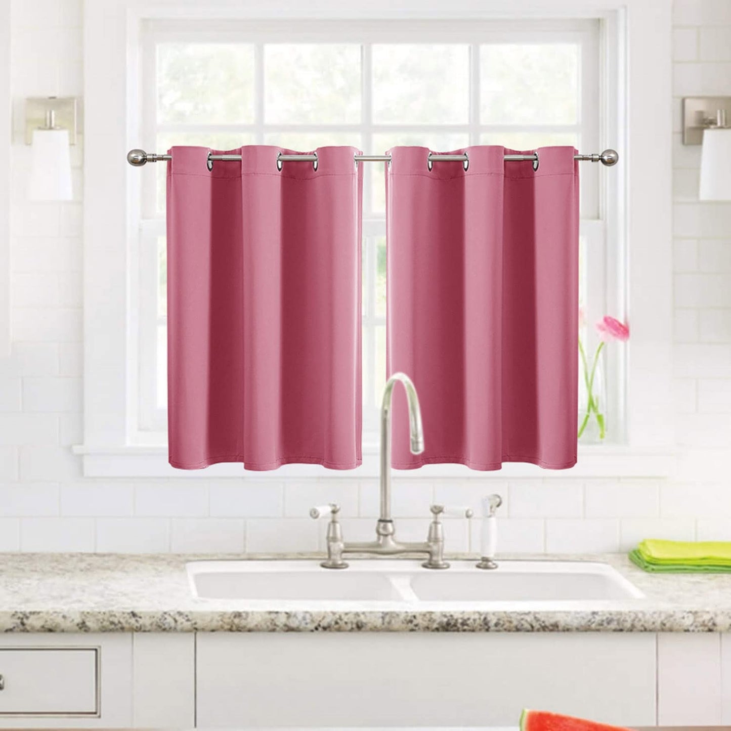 ChrisDowa Grommet Blackout Curtains for Bedroom and Living Room - 2 Panels Set Thermal Insulated Room Darkening Curtains (Dark Grey, 42 x 63 Inch)