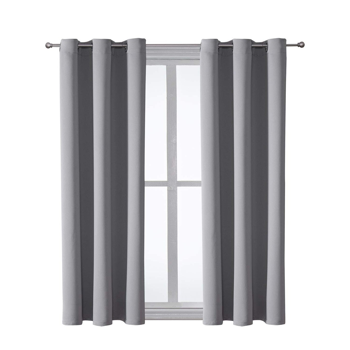 ChrisDowa Grommet Blackout Curtains for Bedroom and Living Room - 2 Panels Set Thermal Insulated Room Darkening Curtains (Dark Grey, 42 x 63 Inch)