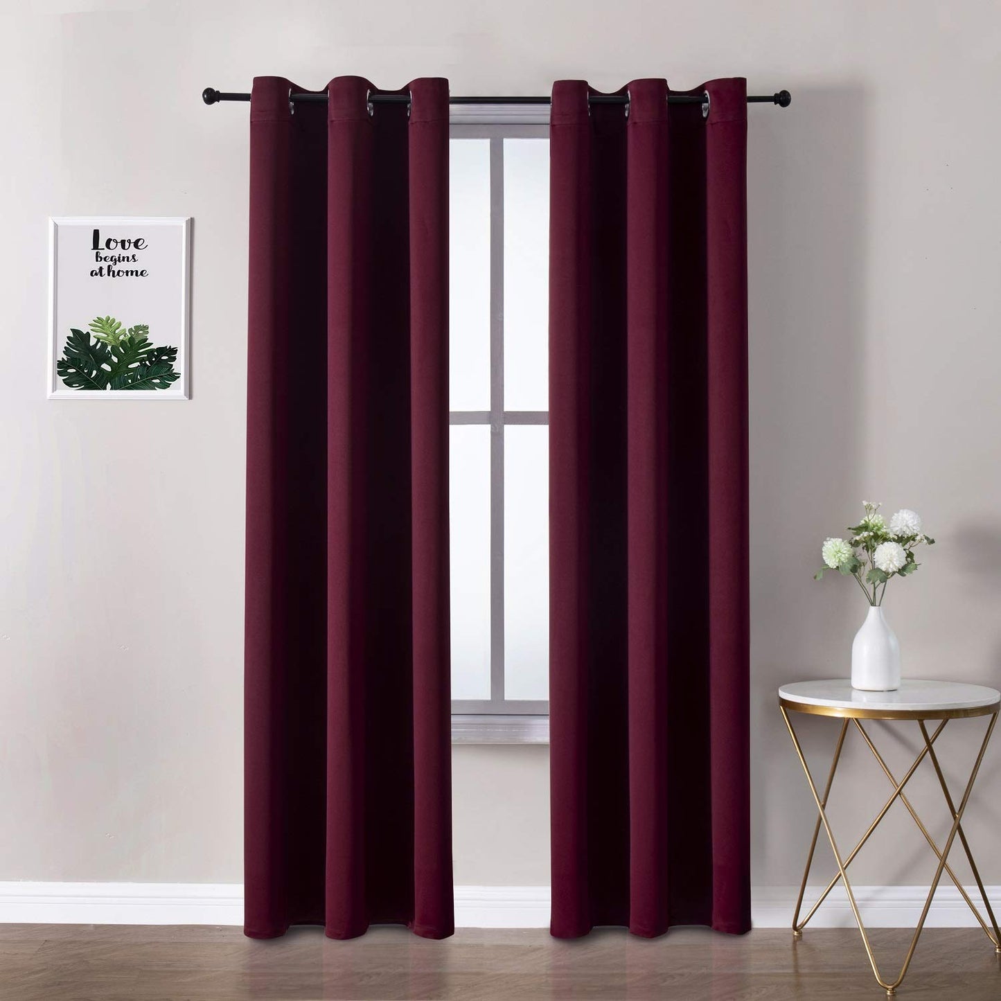 ChrisDowa Grommet Blackout Curtains for Bedroom and Living Room - 2 Panels Set Thermal Insulated Room Darkening Curtains (Dark Grey, 42 x 63 Inch)