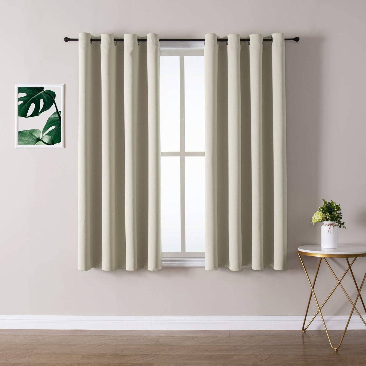 ChrisDowa Grommet Blackout Curtains for Bedroom and Living Room - 2 Panels Set Thermal Insulated Room Darkening Curtains (Dark Grey, 42 x 63 Inch)