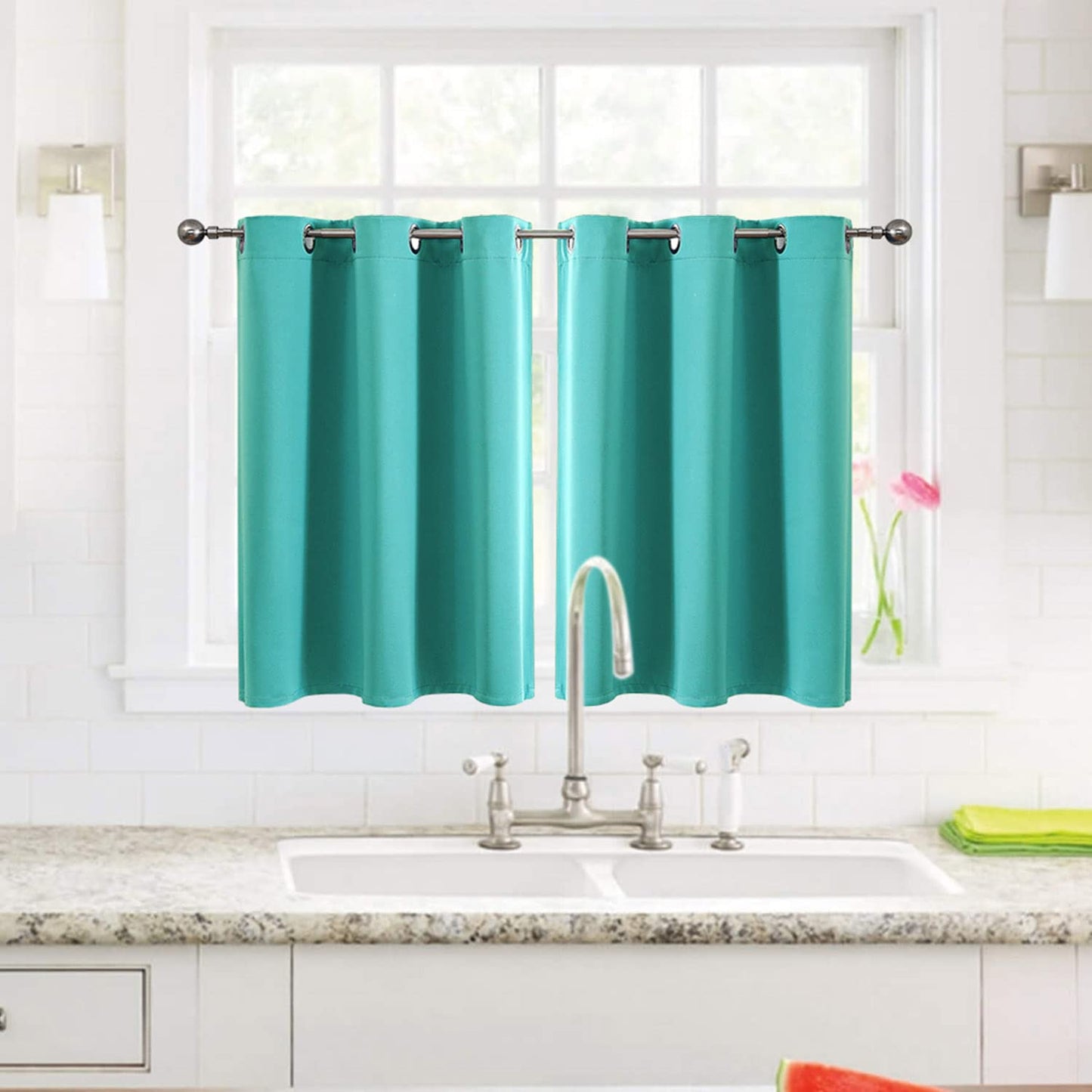 ChrisDowa Grommet Blackout Curtains for Bedroom and Living Room - 2 Panels Set Thermal Insulated Room Darkening Curtains (Dark Grey, 42 x 63 Inch)
