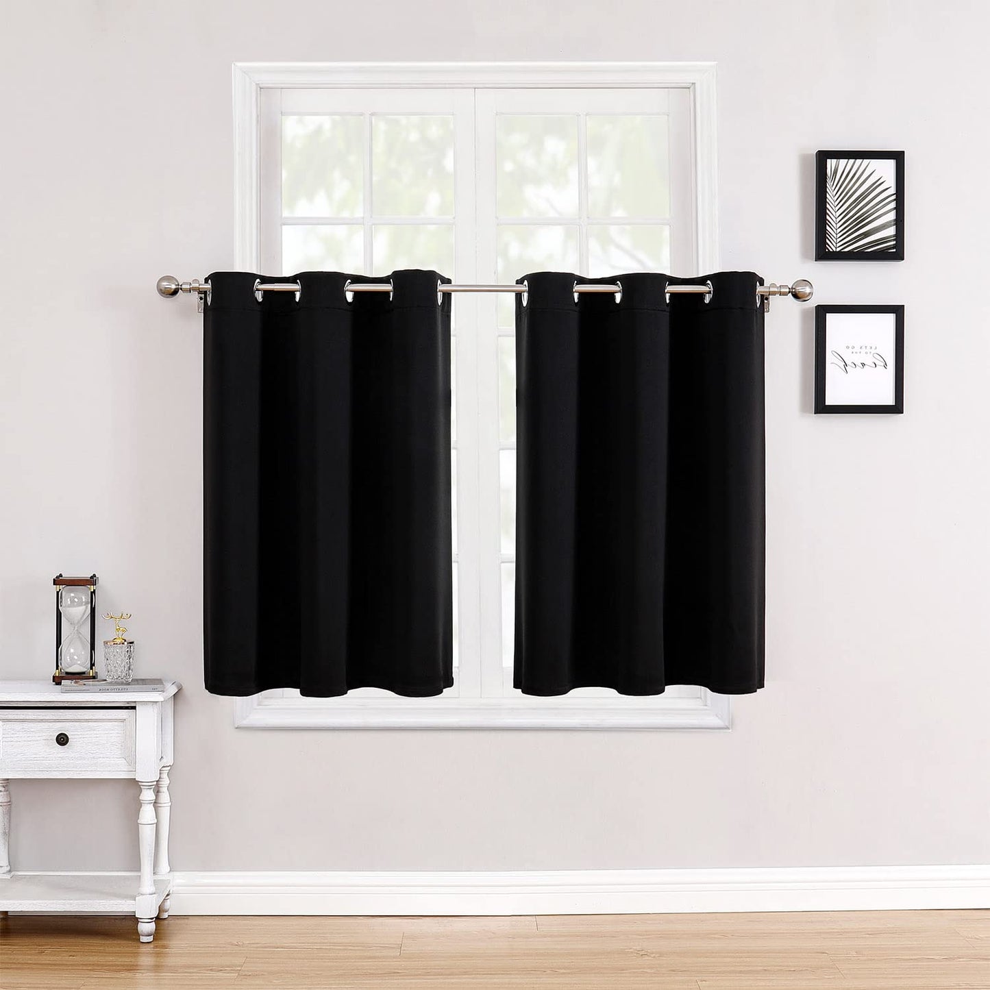 ChrisDowa Grommet Blackout Curtains for Bedroom and Living Room - 2 Panels Set Thermal Insulated Room Darkening Curtains (Dark Grey, 42 x 63 Inch)