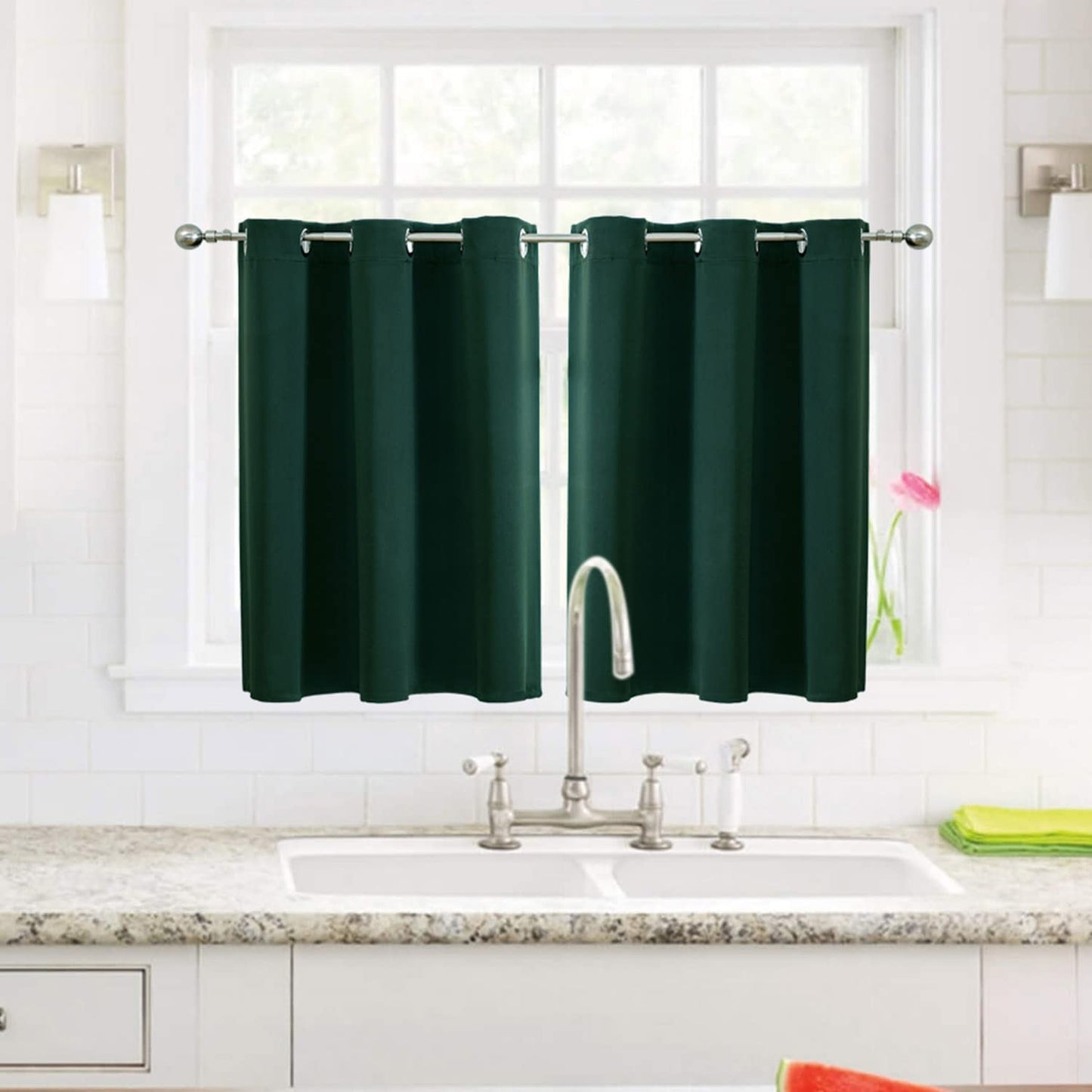 ChrisDowa Grommet Blackout Curtains for Bedroom and Living Room - 2 Panels Set Thermal Insulated Room Darkening Curtains (Dark Grey, 42 x 63 Inch)