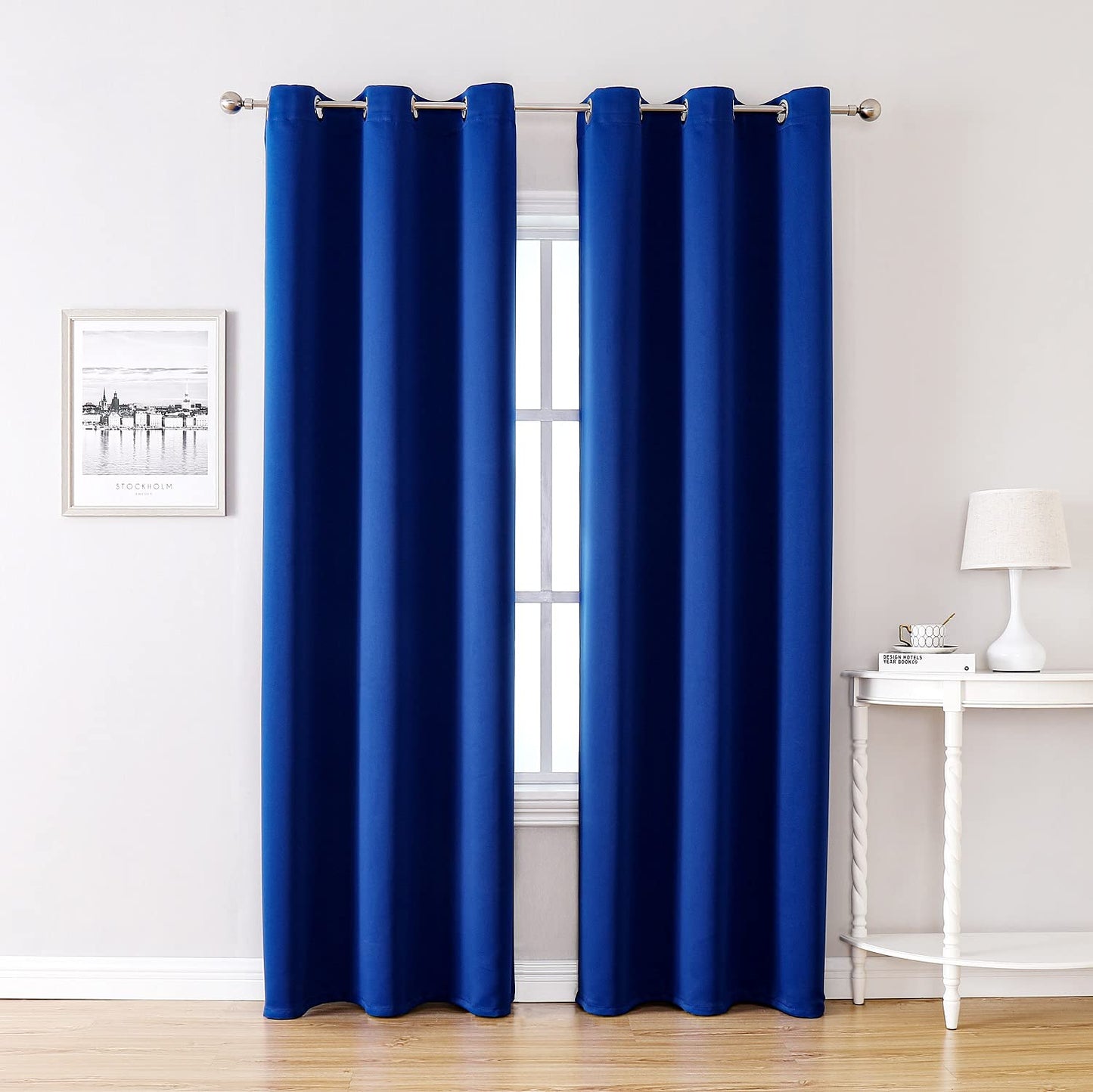 ChrisDowa Grommet Blackout Curtains for Bedroom and Living Room - 2 Panels Set Thermal Insulated Room Darkening Curtains (Dark Grey, 42 x 63 Inch)