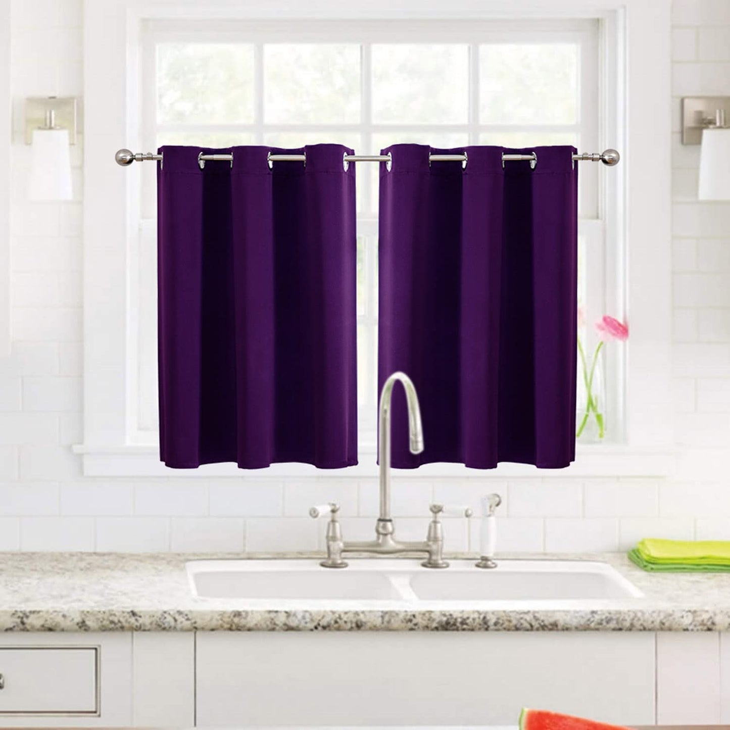 ChrisDowa Grommet Blackout Curtains for Bedroom and Living Room - 2 Panels Set Thermal Insulated Room Darkening Curtains (Dark Grey, 42 x 63 Inch)