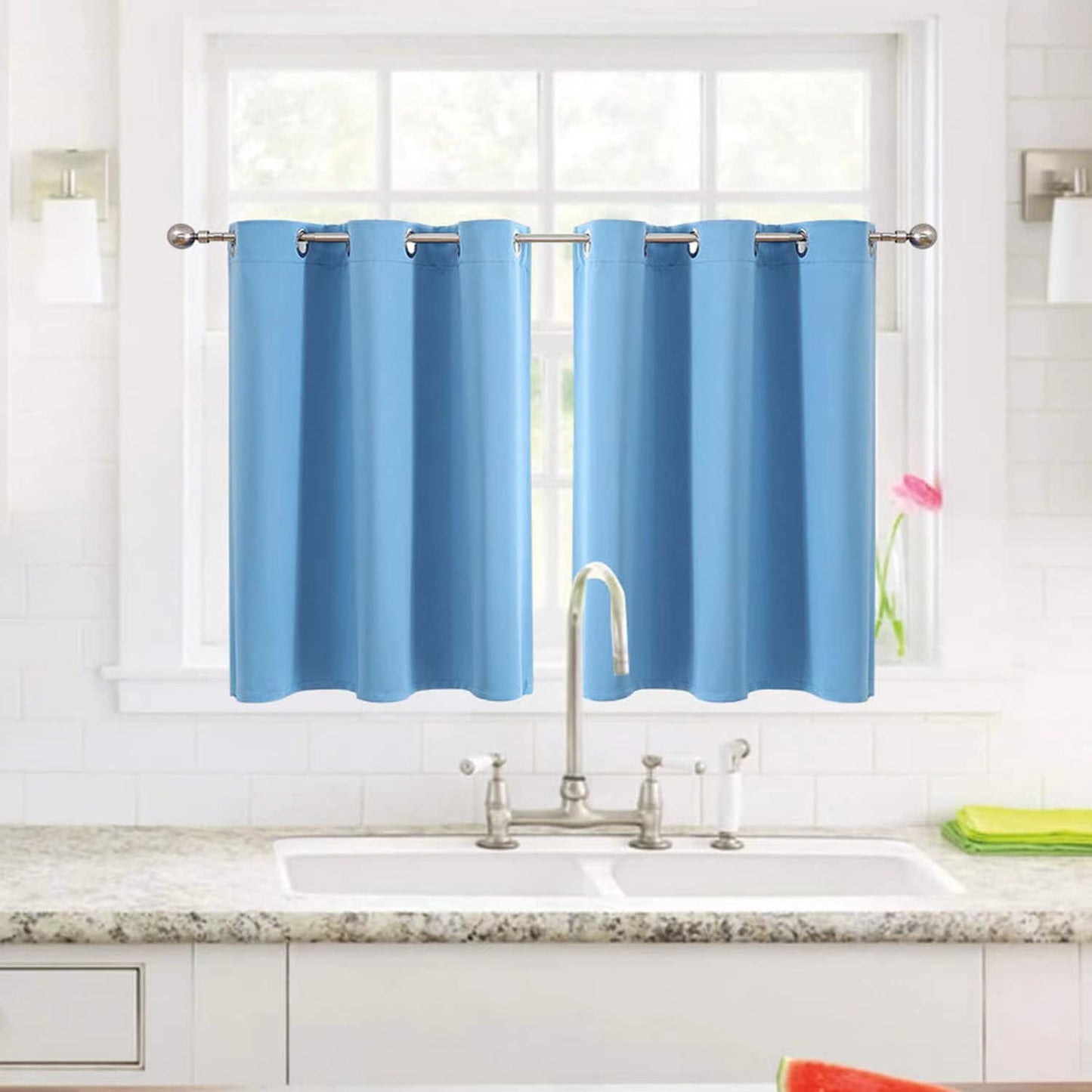 ChrisDowa Grommet Blackout Curtains for Bedroom and Living Room - 2 Panels Set Thermal Insulated Room Darkening Curtains (Dark Grey, 42 x 63 Inch)
