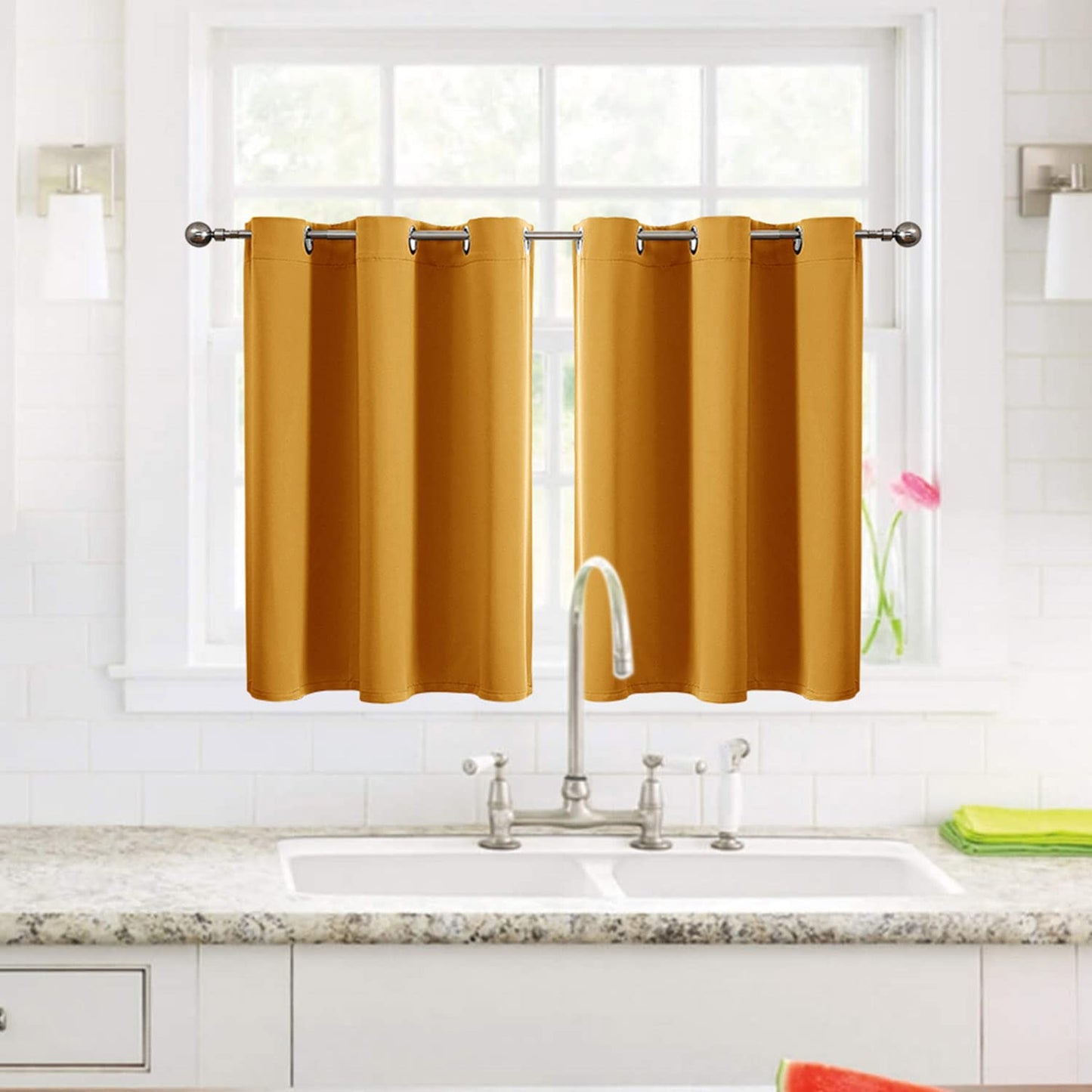 ChrisDowa Grommet Blackout Curtains for Bedroom and Living Room - 2 Panels Set Thermal Insulated Room Darkening Curtains (Dark Grey, 42 x 63 Inch)