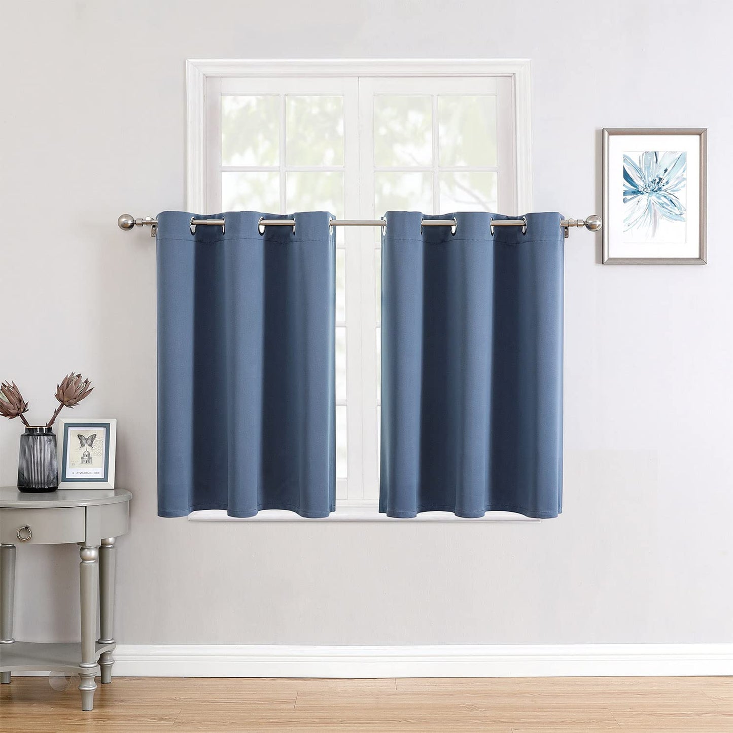 ChrisDowa Grommet Blackout Curtains for Bedroom and Living Room - 2 Panels Set Thermal Insulated Room Darkening Curtains (Dark Grey, 42 x 63 Inch)