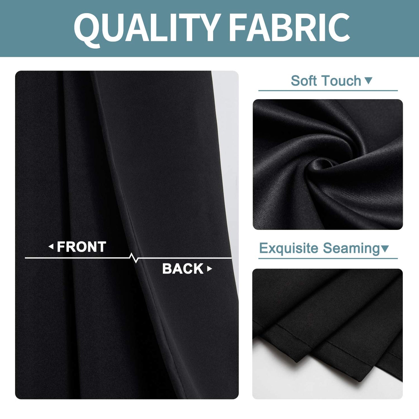 ChrisDowa Grommet Blackout Curtains for Bedroom and Living Room - 2 Panels Set Thermal Insulated Room Darkening Curtains (Dark Grey, 42 x 63 Inch)
