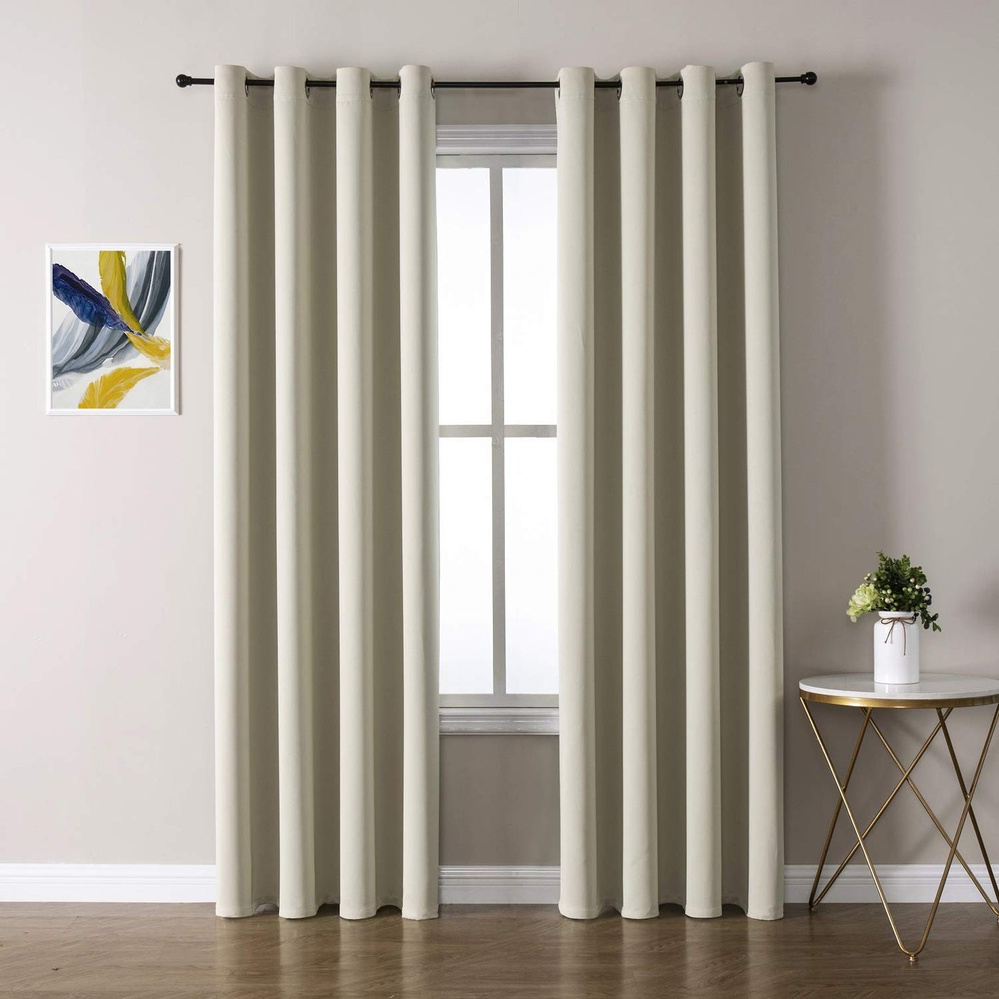 ChrisDowa Grommet Blackout Curtains for Bedroom and Living Room - 2 Panels Set Thermal Insulated Room Darkening Curtains (Dark Grey, 42 x 63 Inch)