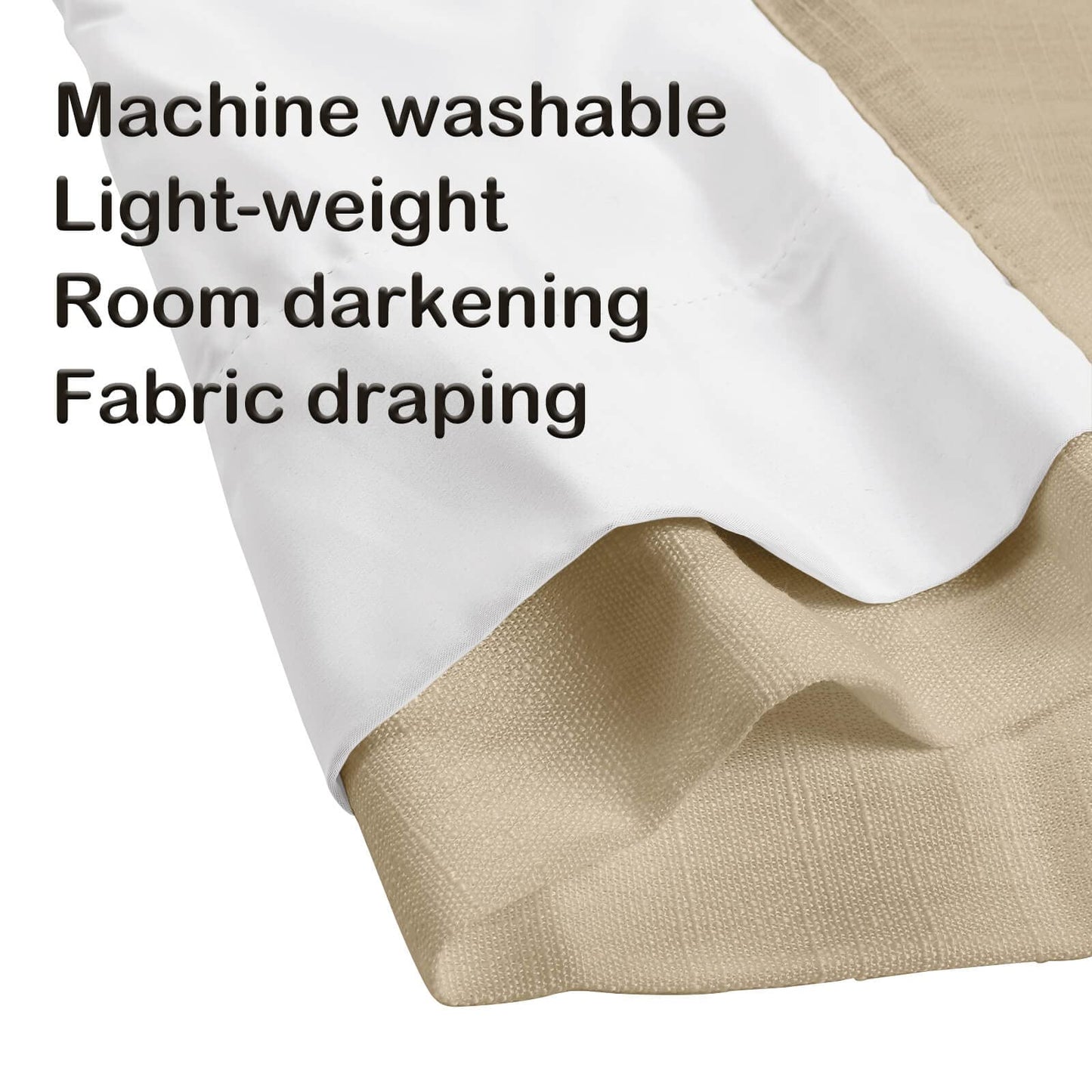 Drapifytex Pinch Pleat Polyester Faux Linen Curtain, 100 Inches Wide by 102 Inches Long, Beige Texture Curtains for Living Room and Bedroom (1 Panel)