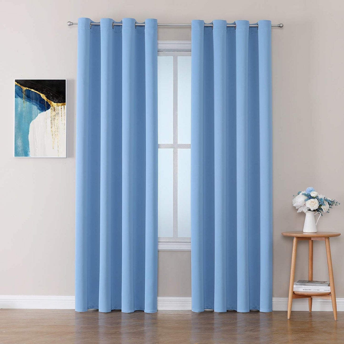 ChrisDowa Grommet Blackout Curtains for Bedroom and Living Room - 2 Panels Set Thermal Insulated Room Darkening Curtains (Dark Grey, 42 x 63 Inch)