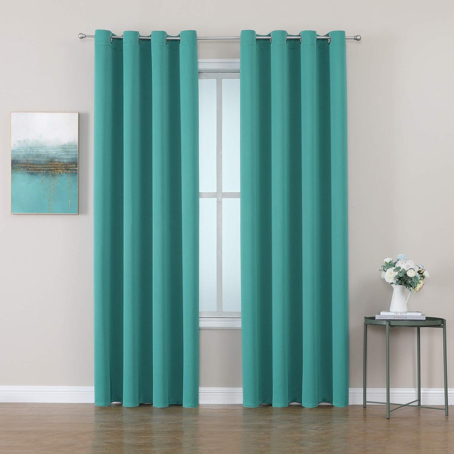 ChrisDowa Grommet Blackout Curtains for Bedroom and Living Room - 2 Panels Set Thermal Insulated Room Darkening Curtains (Dark Grey, 42 x 63 Inch)