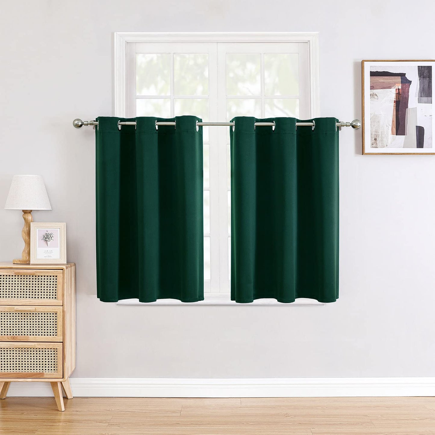 ChrisDowa Grommet Blackout Curtains for Bedroom and Living Room - 2 Panels Set Thermal Insulated Room Darkening Curtains (Dark Grey, 42 x 63 Inch)
