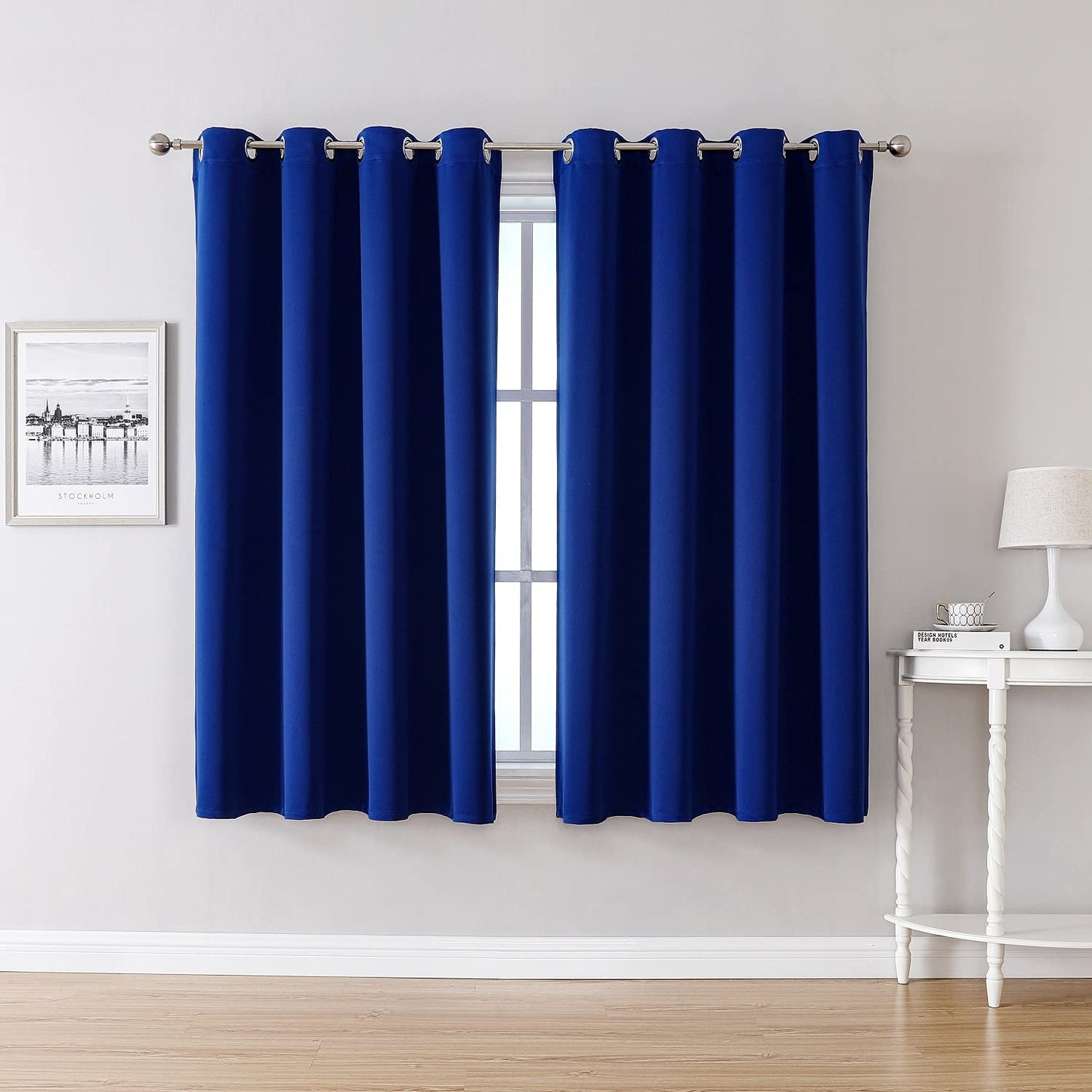 ChrisDowa Grommet Blackout Curtains for Bedroom and Living Room - 2 Panels Set Thermal Insulated Room Darkening Curtains (Dark Grey, 42 x 63 Inch)